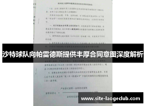 沙特球队向帕雷德斯提供丰厚合同意图深度解析